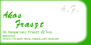 akos fraszt business card